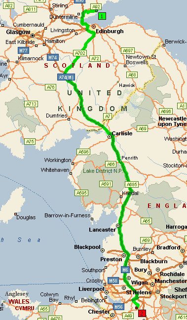 map of drive South