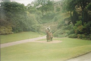 Knight topiary at Nottingham Castle