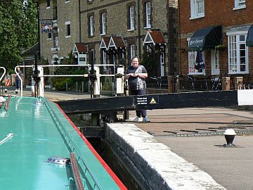 Pat at Stoke Bruerne Top Lock